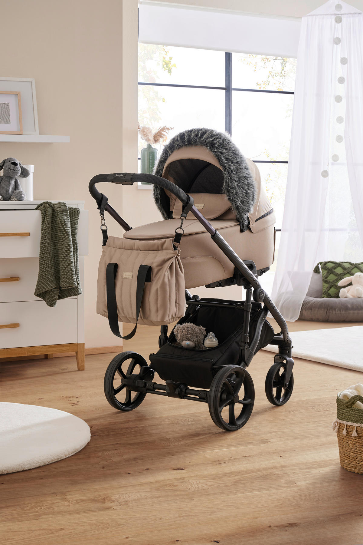 BARNVAGNSSET Easy Compact  - beige/svart, Basics, metall/textil (108/61/96cm) - Jimmylee