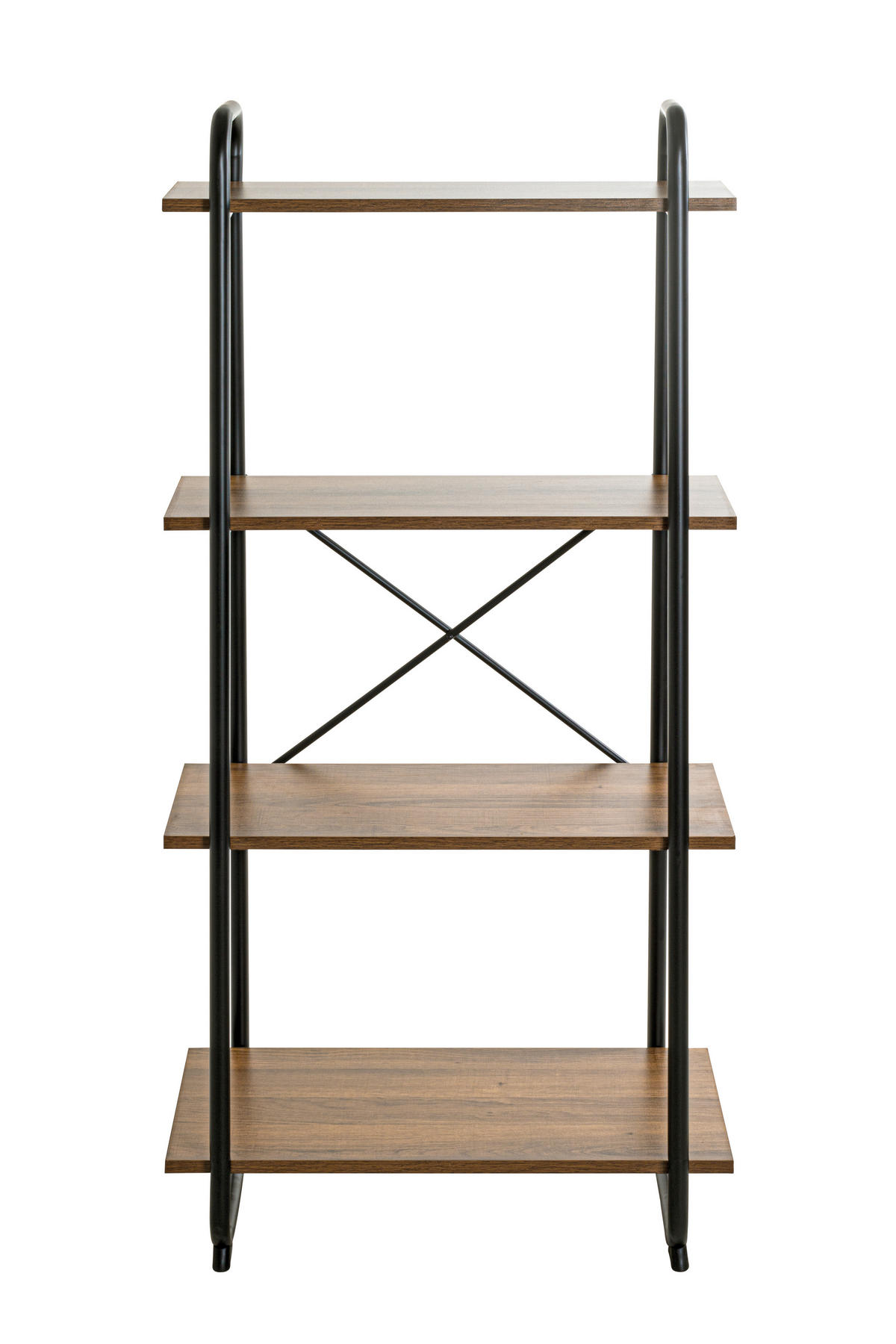 REGAL 60/128/36 cm črna, barve hrasta  - črna/barve hrasta, Moderno, kovina/leseni material (60/128/36cm) - Carryhome