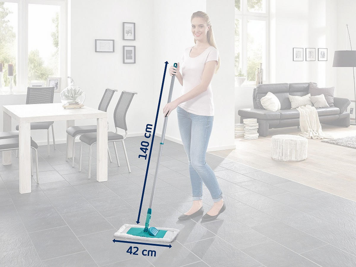 PODLAHOVÝ MOP Classic XL - biela/tyrkysová, Basics, kov (100/16/20cm) - Leifheit