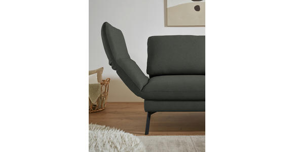 ECKSOFA  in Flachgewebe Grün Armteilverstellung, Relaxfunktion, Drehsitzfunktion  255-365/175-224 cm  - Schwarz/Grün, Design, Textil/Metall (255-365/175-224cm) - Dieter Knoll