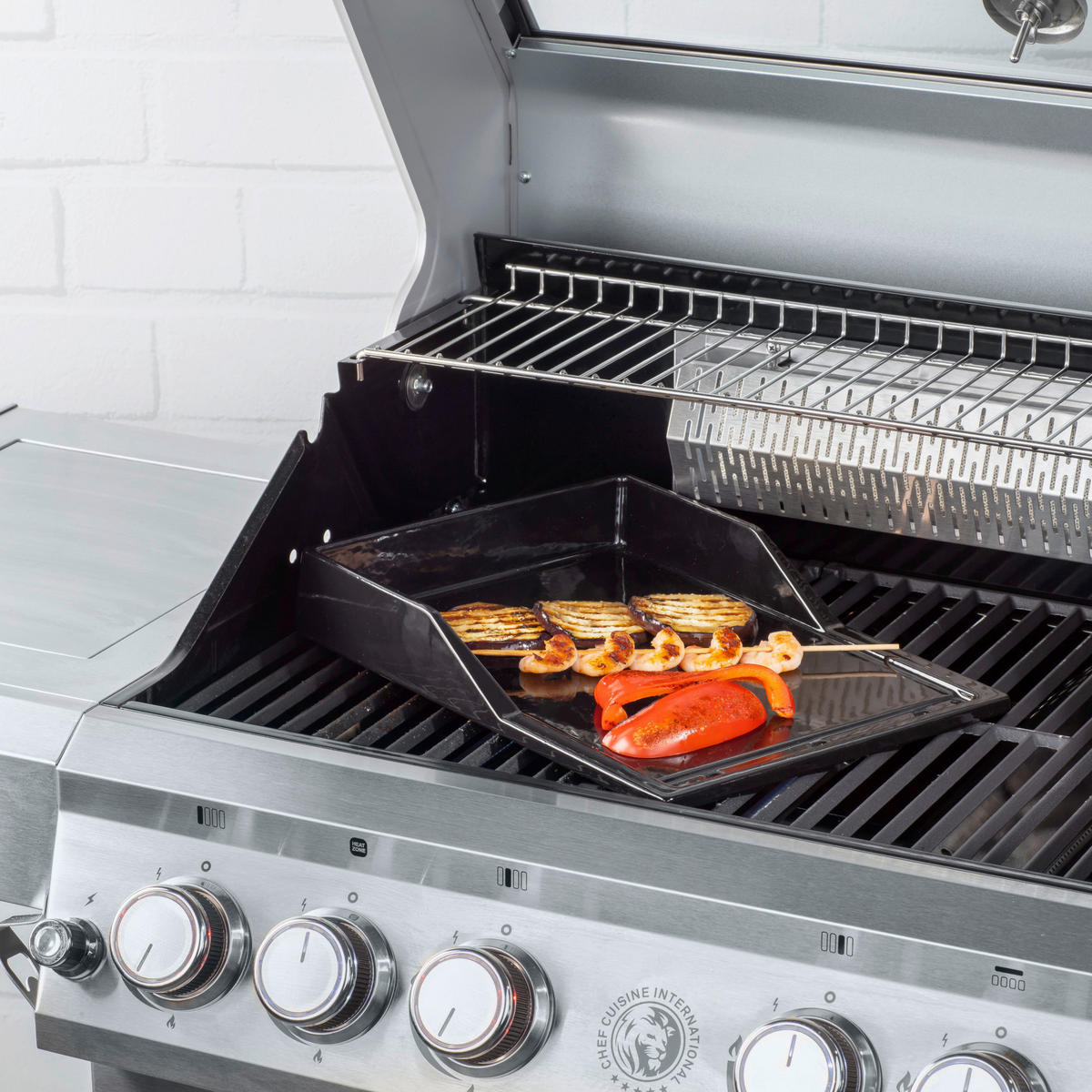 GASGRILL Edelstahlfarben BBQ  - Edelstahlfarben, Basics, Metall (80/87/62.5cm) - CHEF CUISINE