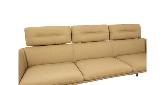 SITZBANK 200/91/70 cm Echtleder Schwarz, Karamell  - Karamell/Schwarz, Design, Leder/Metall (200/91/70cm) - Dieter Knoll