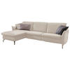 ECKSOFA Weiß Echtleder  - Weiß/Nickelfarben, MODERN, Leder/Metall (179/233cm) - Livetastic