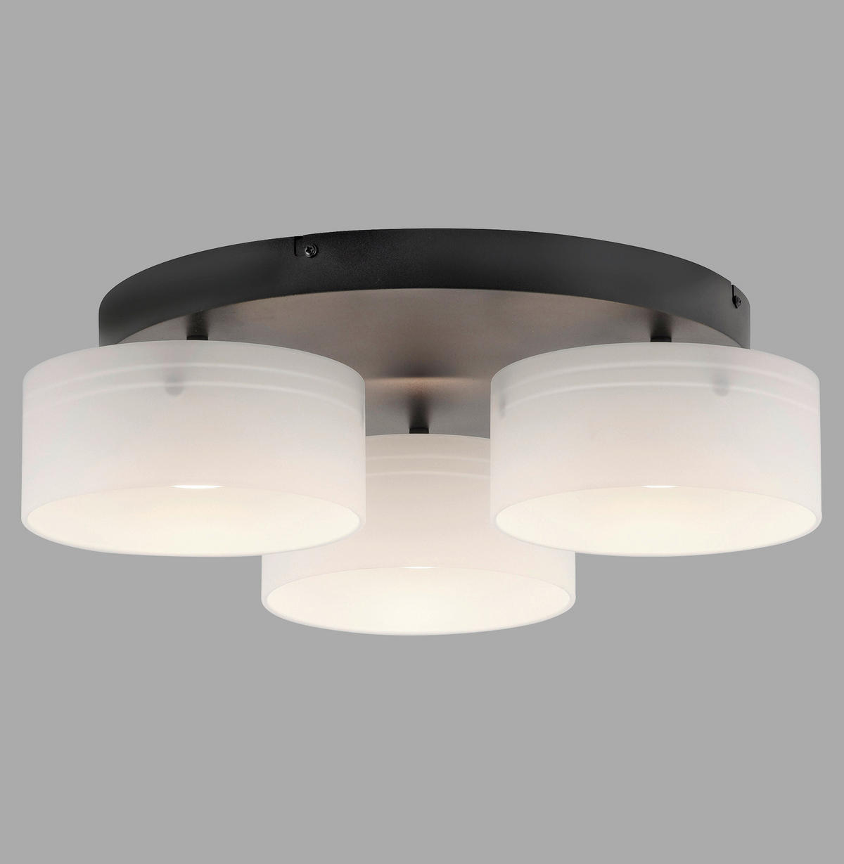 LED-DECKENLEUCHTE Marika 57/57/20 cm   - Schwarz, Design, Glas/Kunststoff (57/57/20cm) - Paul Neuhaus