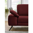 ECKSOFA in Echtleder Rot  - Rot/Schwarz, Design, Leder/Metall (332/193cm) - Dieter Knoll