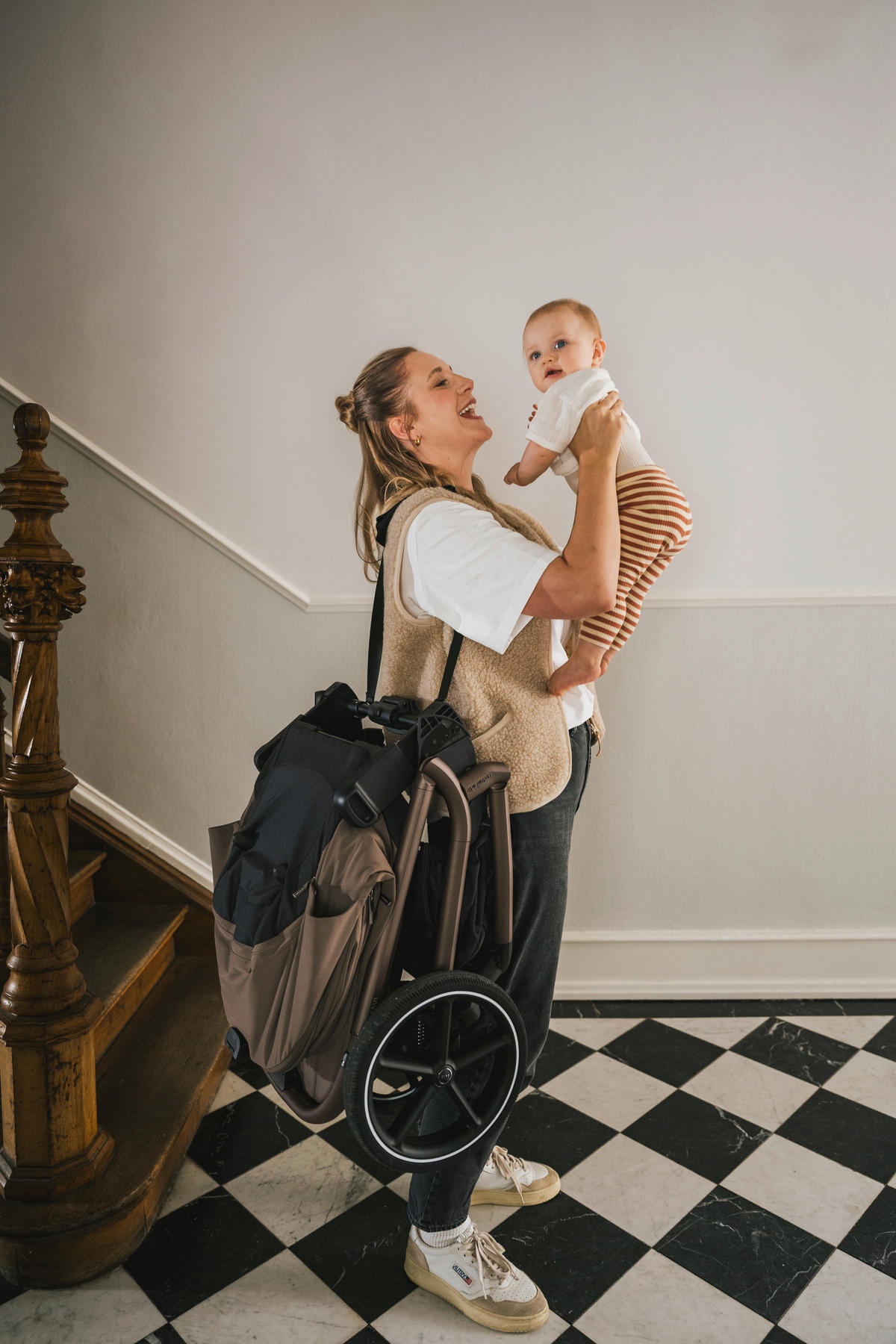 KOMBIKINDERWAGEN MAVI  - Sandfarben, Trend, Textil/Metall (92/55/110,5cm) - My Junior