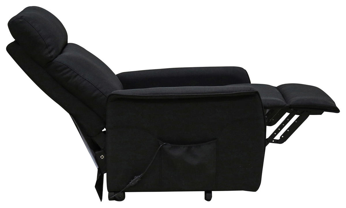 TV FOTELJA metal, tekstil  crna   - siva/crna, Konvencionalno, metal/tekstil (66/80-97/90-159,5cm) - Ti'me