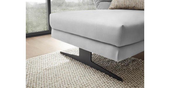 ECKSOFA  in Flachgewebe Creme  176-217/279-327 cm  - Creme/Schwarz, Design, Textil/Metall (176-217/279-327cm) - Dieter Knoll