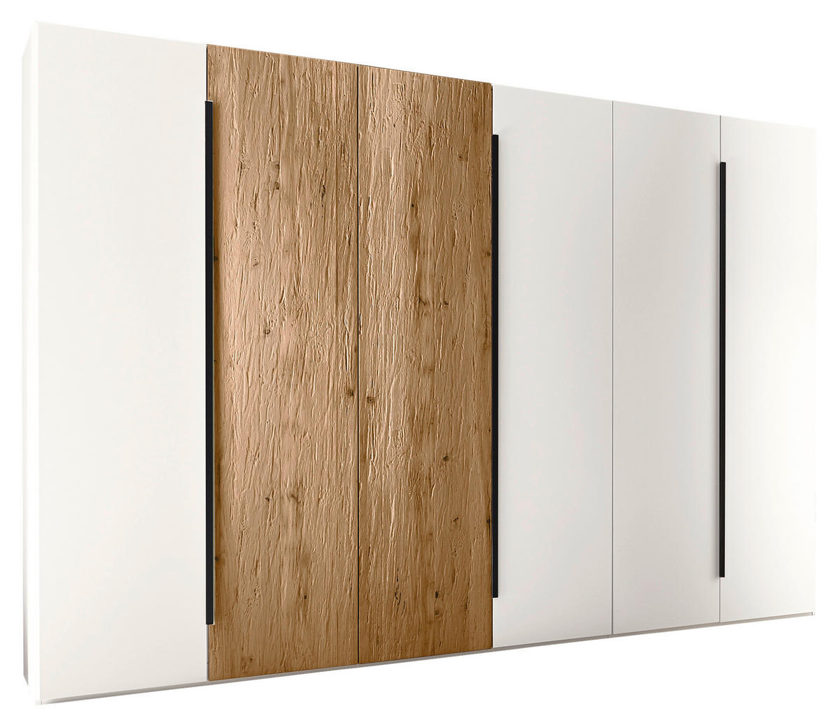 DREHTÜRENSCHRANK Weiss, Eichefarben  - Weiss/Eichefarben, Design, Holz/Holzwerkstoff (298,6/222,3/62cm) - Valdera