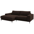 ECKSOFA  in Flachgewebe Dunkelbraun  177/253 cm  - Dunkelbraun/Schwarz, Design, Textil/Metall (177/253cm) - Dieter Knoll