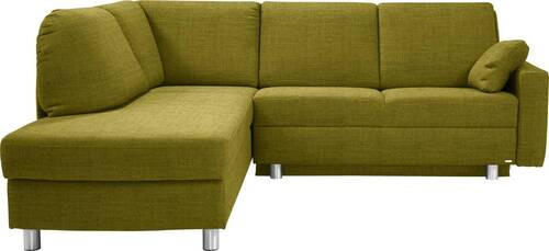 ECKSOFA in Chenille Grün  208/227 cm  - Alufarben/Grün, KONVENTIONELL, Textil/Metall (208/227cm) - Sedda