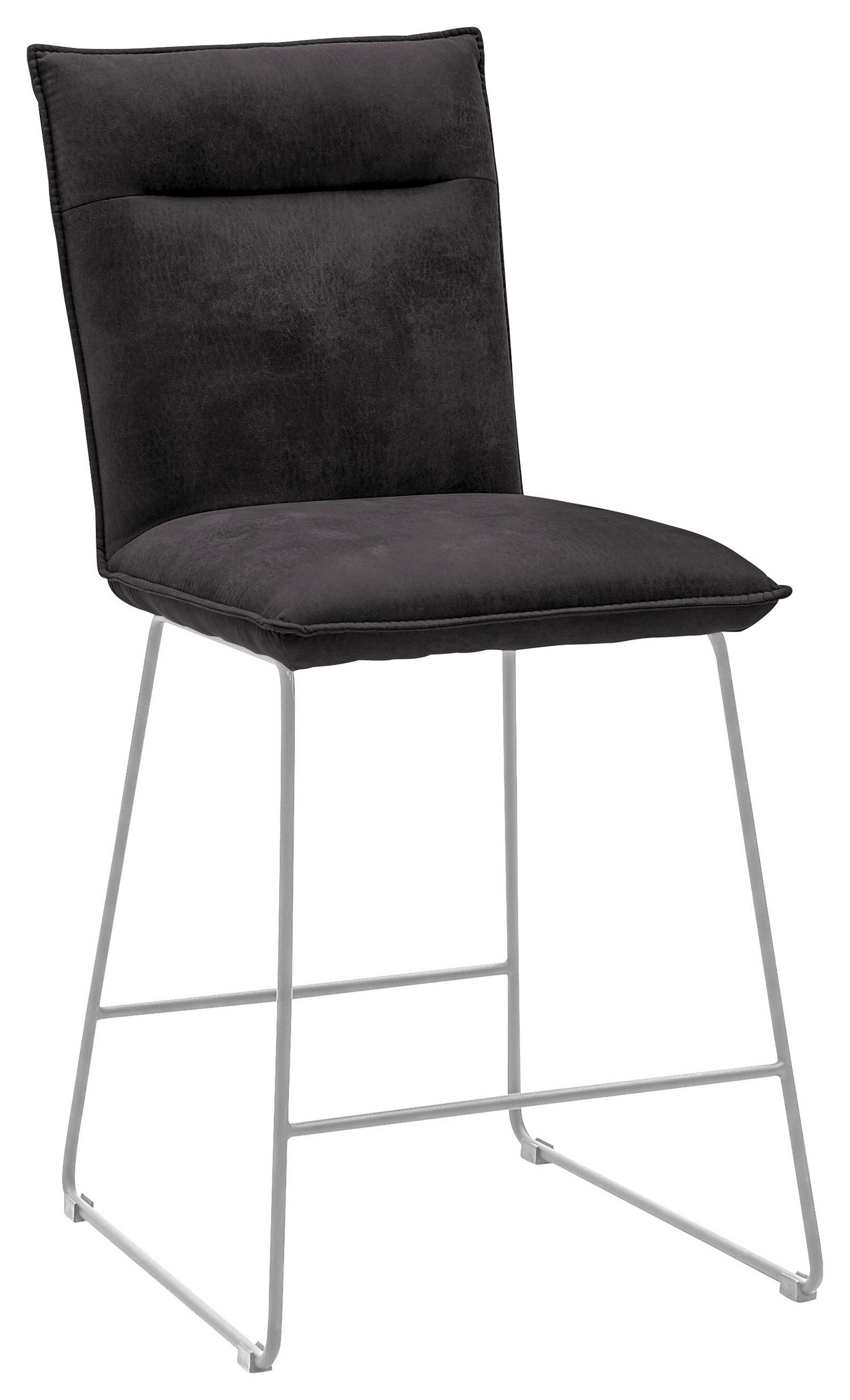 TRESENSTUHL Mikrofaser Anthrazit, Edelstahlfarben Edelstahl  - Edelstahlfarben/Anthrazit, Design, Textil/Metall (56/98/62cm) - Valnatura