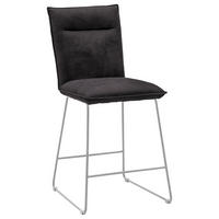 TRESENSTUHL Mikrofaser Anthrazit, Edelstahlfarben Edelstahl  - Edelstahlfarben/Anthrazit, Design, Textil/Metall (56/98/62cm) - Valnatura
