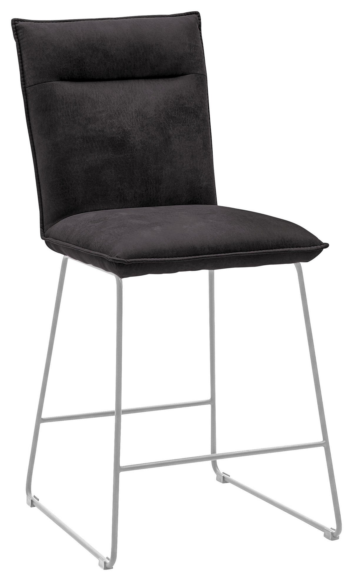 TRESENSTUHL Mikrofaser Anthrazit, Edelstahlfarben Edelstahl  - Edelstahlfarben/Anthrazit, Design, Textil/Metall (56/98/62cm) - Valnatura