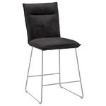 TRESENSTUHL Mikrofaser Anthrazit, Edelstahlfarben Edelstahl  - Edelstahlfarben/Anthrazit, Design, Textil/Metall (56/98/62cm) - Valnatura