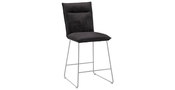 TRESENSTUHL Mikrofaser Anthrazit, Edelstahlfarben Edelstahl - Edelstahlfarben/Anthrazit, Design, Textil/Metall (56/98/62cm) - Valnatura