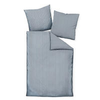 BETTWÄSCHE Makosatin 155/220 cm  - Türkis/Blau, Basics, Textil (155/220cm) - Janine
