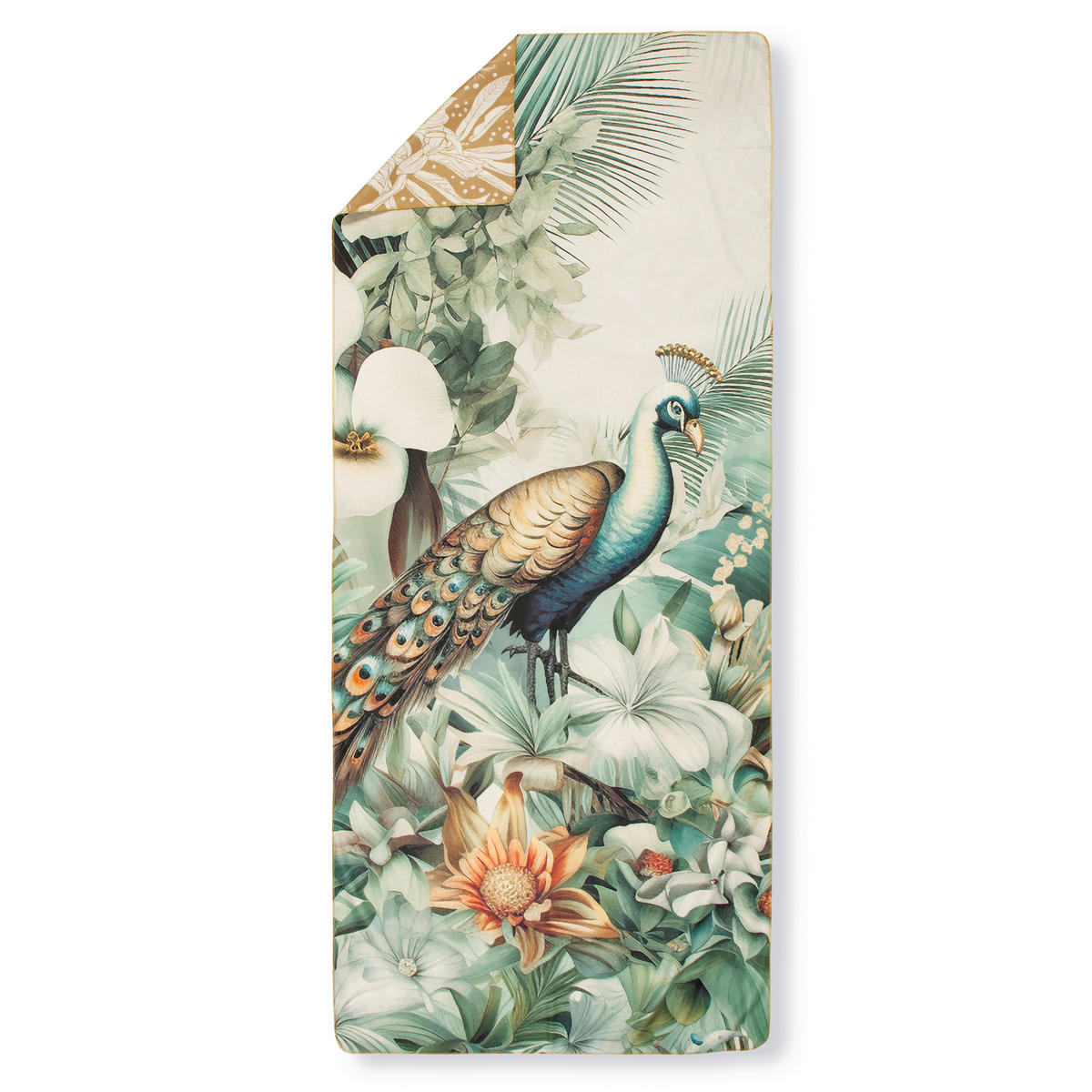 SPORTHANDTUCH 75/180 cm Descanso Grün, Multicolor, Sandfarben, Beige  - Sandfarben/Beige, Design, Textil (75/180cm)