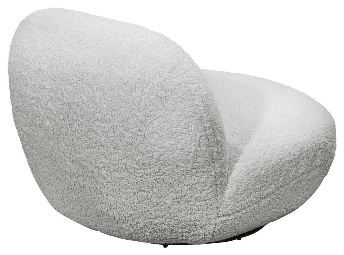 SESSEL in Teddystoff Silberfarben  - Silberfarben/Schwarz, MODERN, Textil/Metall (85/70/99cm) - MID.YOU