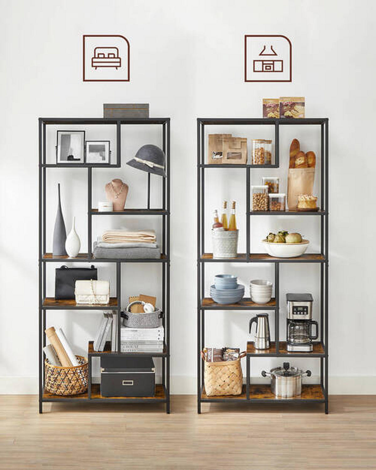 REGAL Braun, Schwarz  - Schwarz/Braun, Trend, Holzwerkstoff (80/180/30cm) - Boxxx