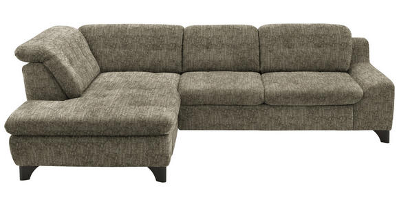 ECKSOFA in Chenille Olivgrün  - Schwarz/Olivgrün, KONVENTIONELL, Textil/Metall (200/281cm) - Carryhome