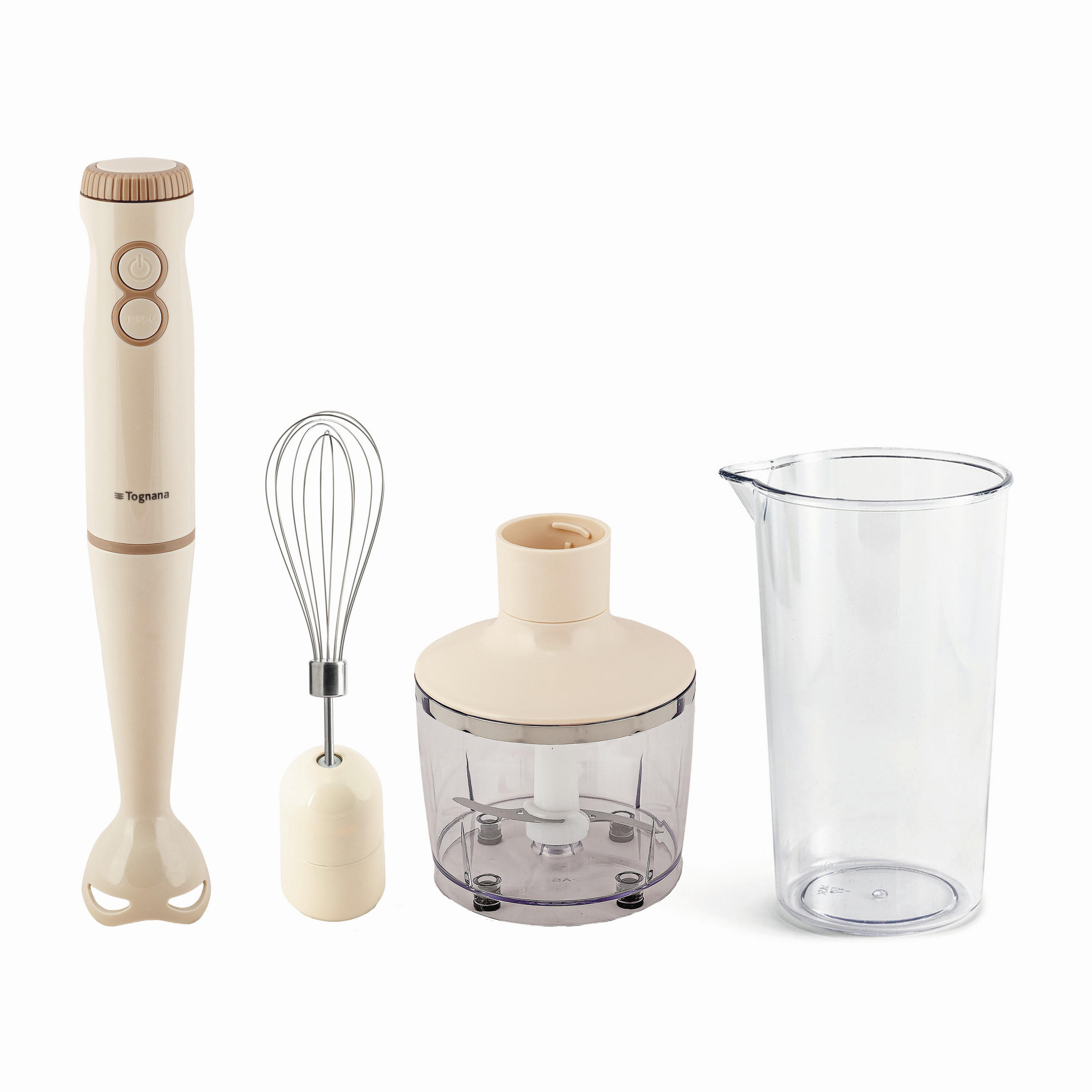 PALIČNI MEŠALNIK - barve šampanjca, Basics, kovina/umetna masa (13.5/23.5/24.5cm) - Tognana