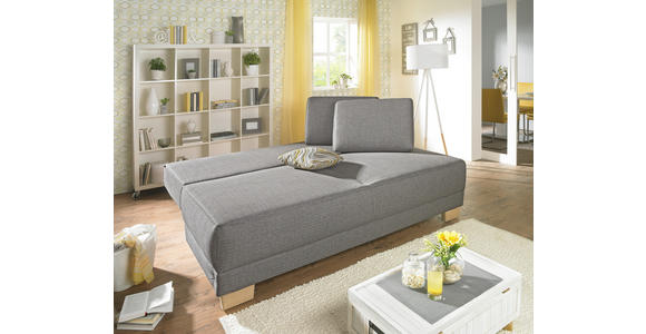 SCHLAFSOFA in Grau  - Eichefarben/Grau, Design, Holz/Textil (200/93/102cm) - Novel