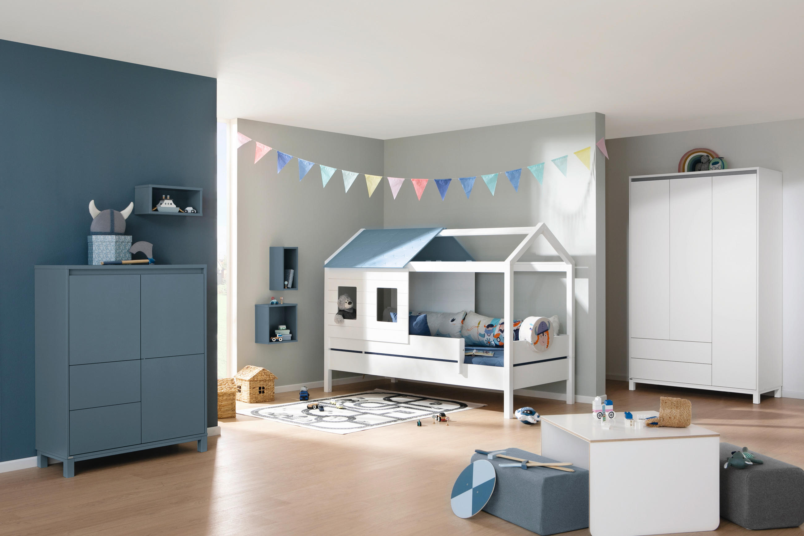 WANDREGAL 40/18,5/18,7 cm  - Blau, Design, Holzwerkstoff (40/18,5/18,7cm) - Paidi