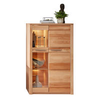 VITRINE  in massiv Kernbuche Kernbuche  - Edelstahlfarben/Kernbuche, Natur, Glas/Holz (85/137/40cm) - Carryhome