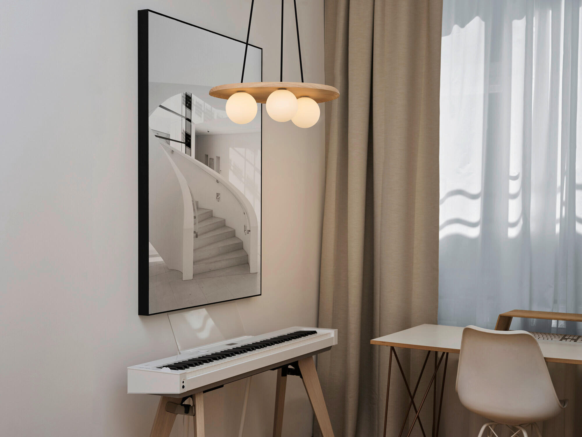 HÄNGELEUCHTE 50/38,5/150 cm  - Naturfarben, Basics, Glas/Holz (50/38,5/150cm) - Osram