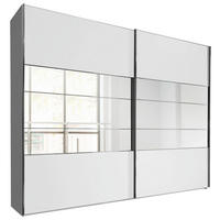 SCHWEBETÜRENSCHRANK 300/236/67 cm 2-türig Weiß  - Chromfarben/Weiß, KONVENTIONELL, Holzwerkstoff (300/236/67cm) - Voleo