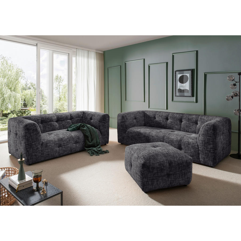 Thumbnail - Livetastic Hocker, Schwarz, Textil, Uni, quadratisch, 72x44x72 cm, Made in EU, erweiterbar (Typenauswahl), Stühle