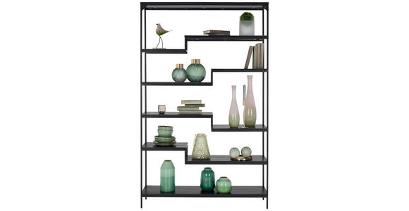 REGAL Schwarz - Schwarz, Design, Holz/Metall (120/190/30cm) - Ambia Home