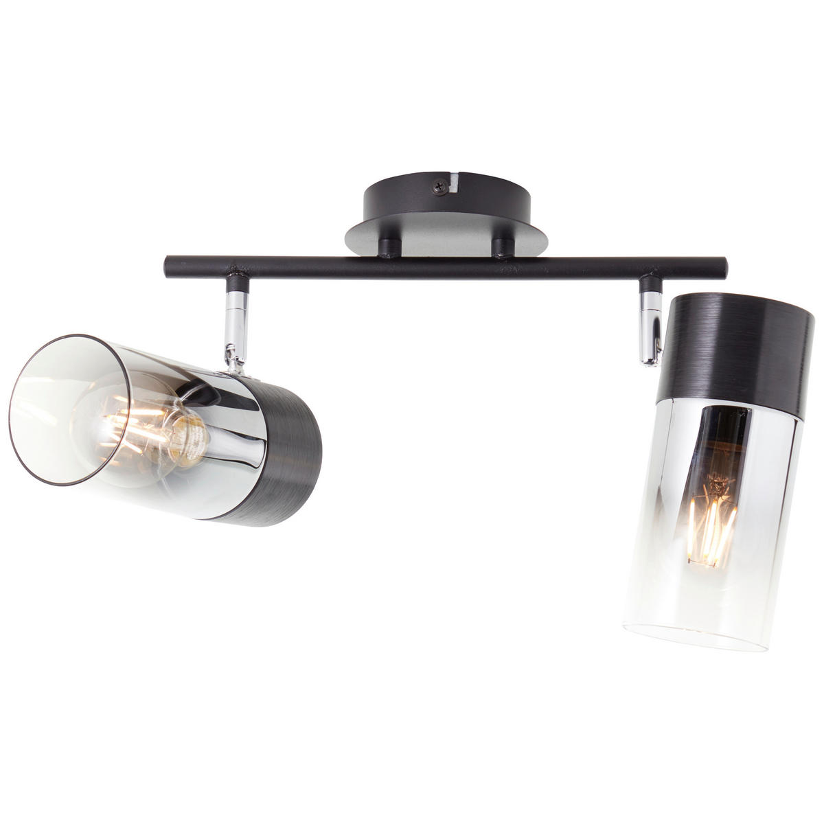 DECKENSTRAHLER 30/23,5/14,5 cm   - Transparent/Schwarz, LIFESTYLE, Glas/Metall (30/23,5/14,5cm) - Brilliant