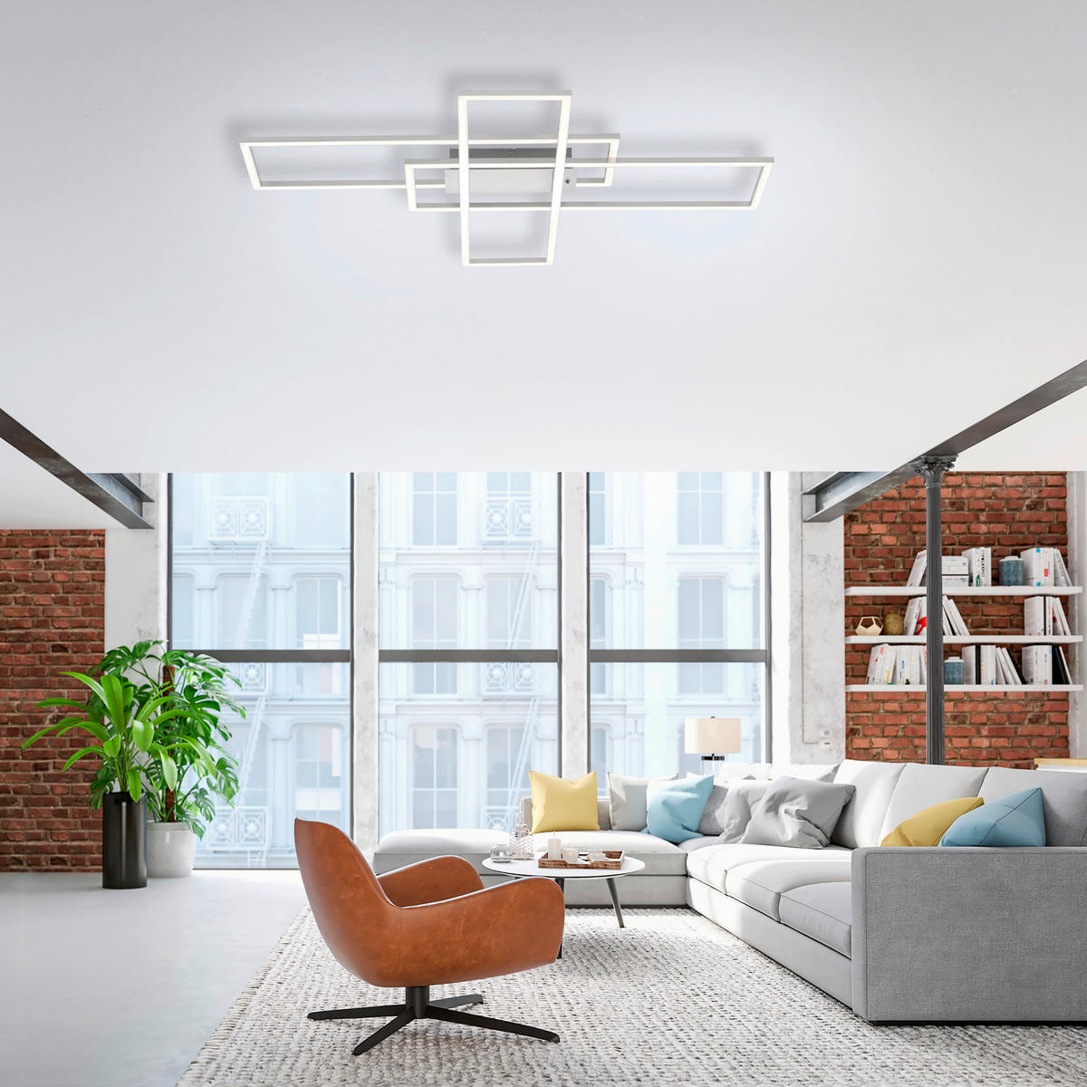 Plafonieră Cu Led 45 W    99/69/5 cm  - argintiu, Trend, plastic/metal (99/69/5cm) - Novel