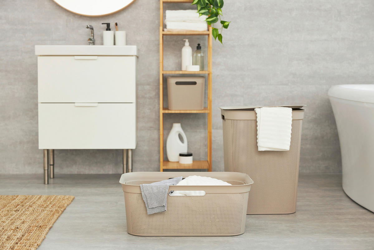 WÄSCHETONNE - Cappuccino, Basics, Kunststoff (43,1/34/52,9cm) - Rotho