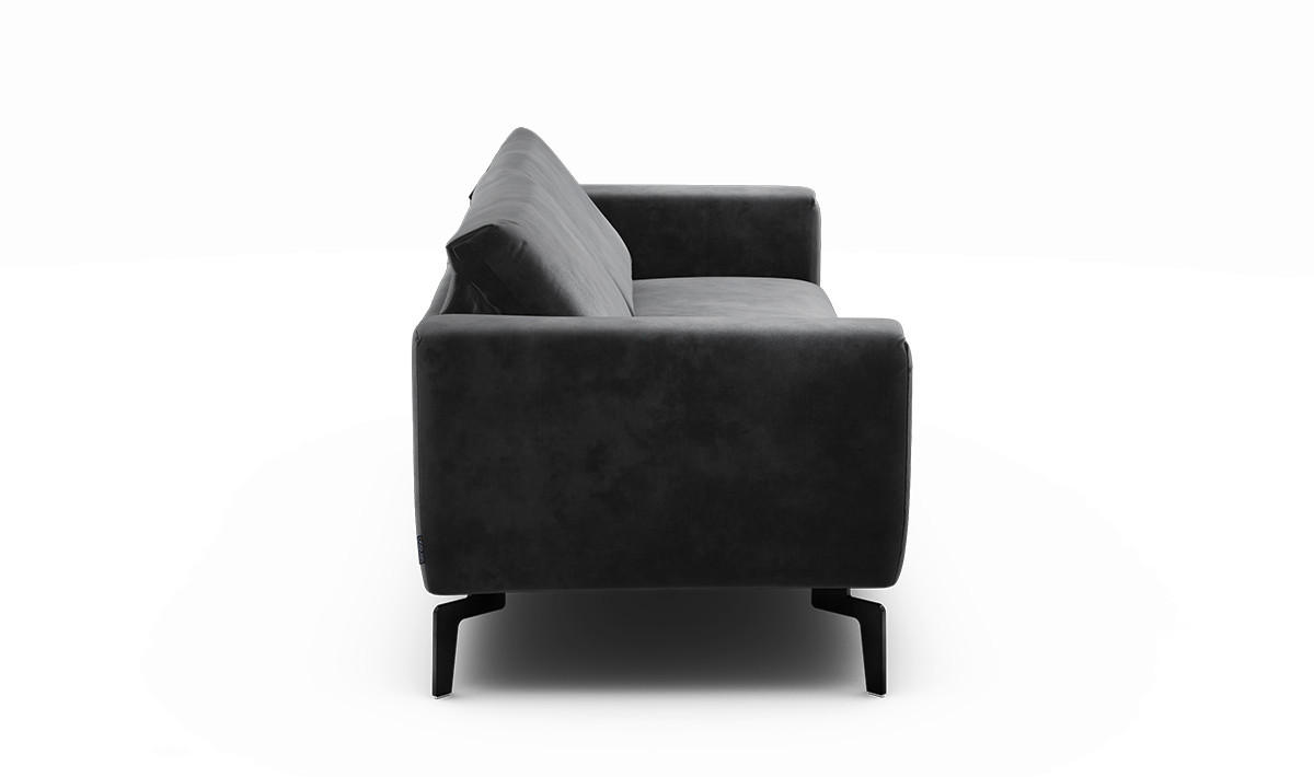2,5-SITZER Samt Anthrazit  - Anthrazit/Schwarz, Design, Textil/Metall (220/86/86-94cm) - SENSOO