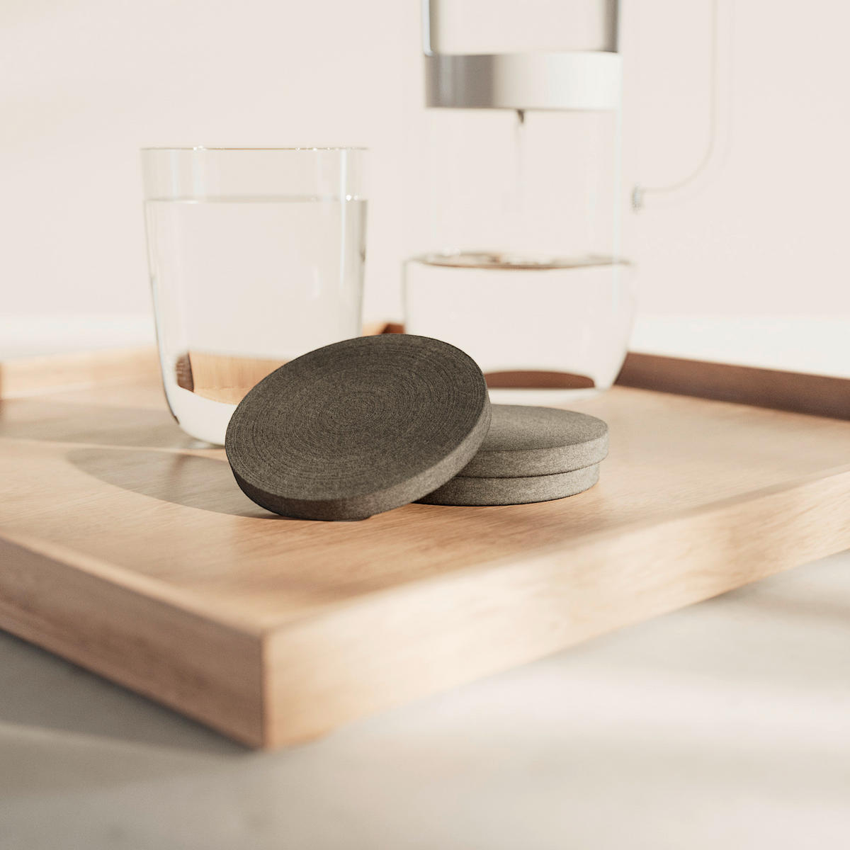 TISCHWASSERFILTER  Lucy  - Klar/Weiß, Trend, Glas/Kunststoff (2l) - waterdrop
