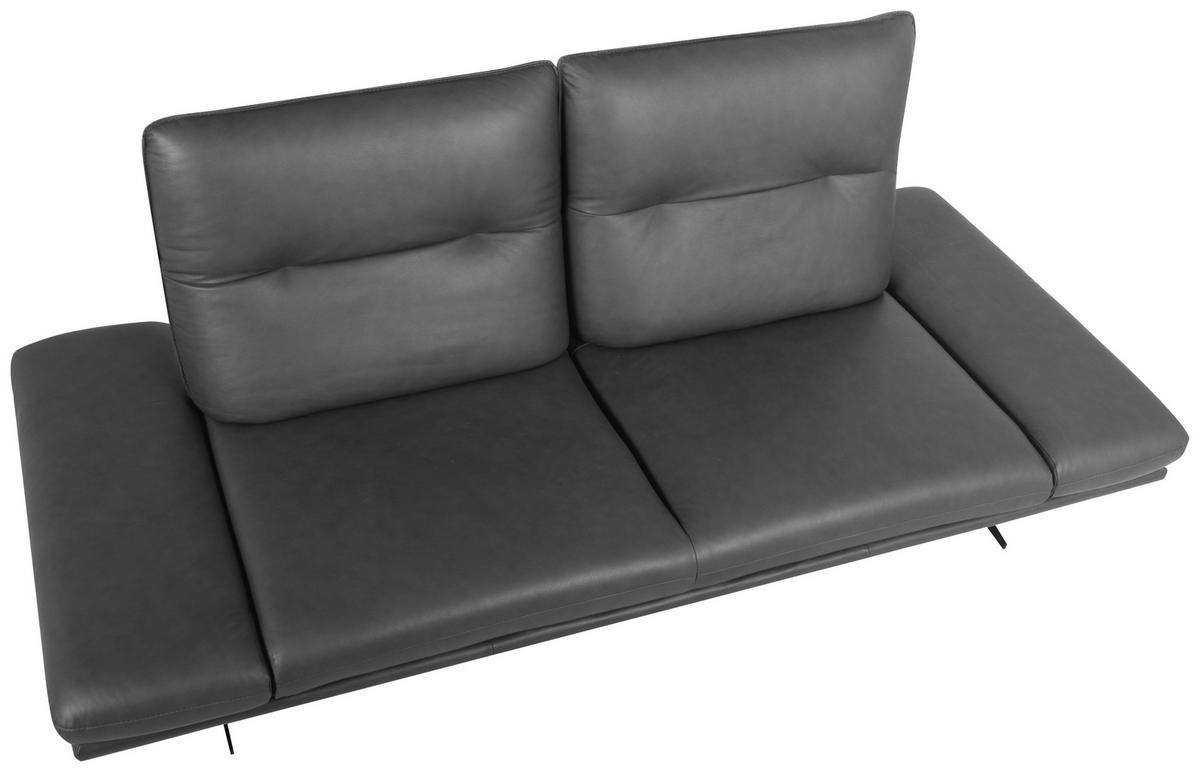 3-SITZER-SOFA 238/95/107 cm  in Echtleder Dunkelgrau   - Dunkelgrau/Schwarz, Design, Leder/Metall (238/95/107cm) - Celina Home