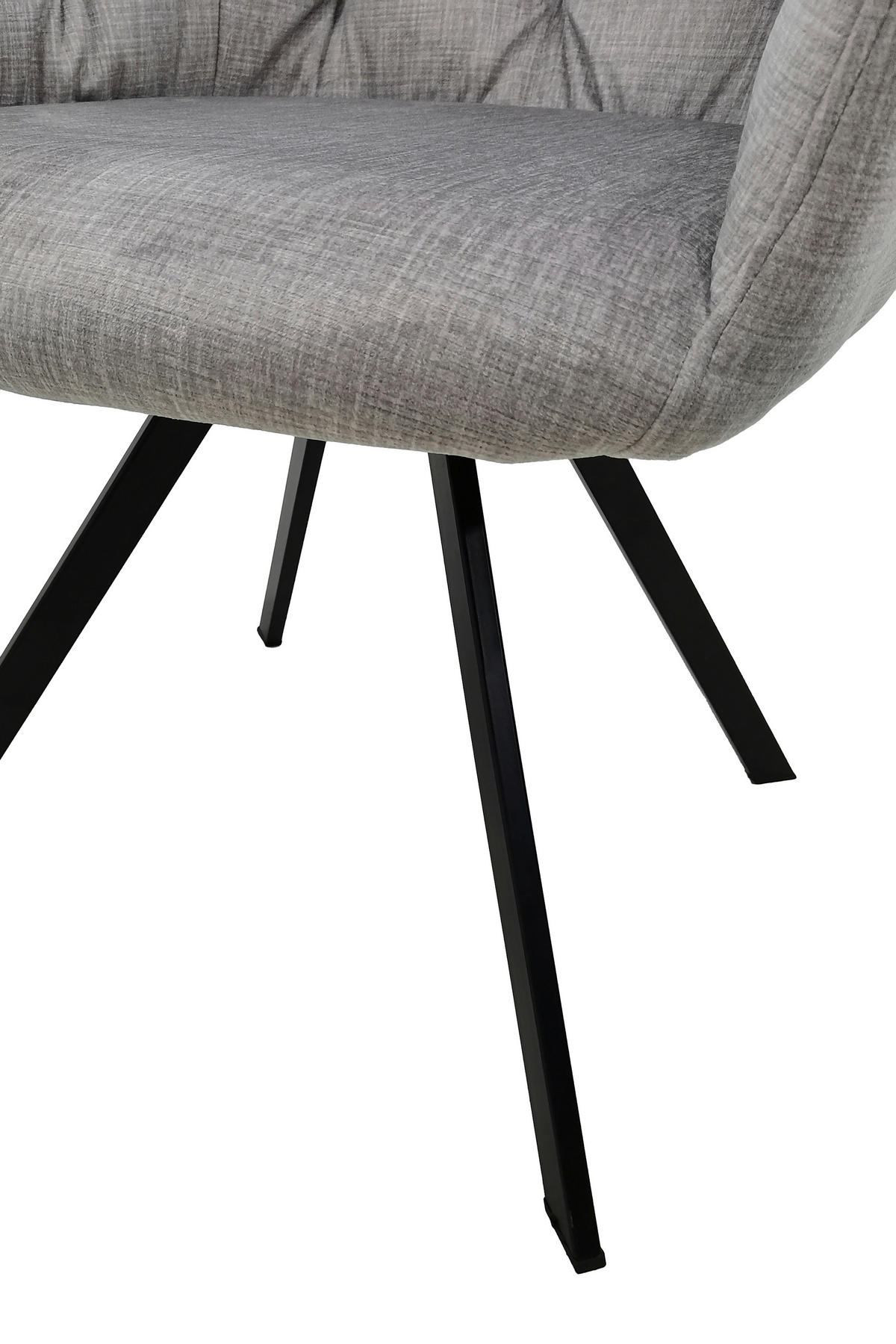 SADA ŽIDLÍ S PODRUČKAMI 2 kusy - černá/světle šedá, Moderní, kov/textil (57/85/62cm) - MID.YOU