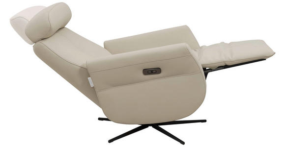 RELAXSESSEL Artù Echtleder Relaxfunktion, Kopfteilverstellung, Rücken echt    - Creme, Design, Leder (71/110/80cm) - Novel