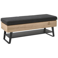 GARDEROBENBANK  in 118/48,5/41 cm  - Eichefarben/Anthrazit, Design, Holz/Textil (118/48,5/41cm) - Johann Jakob