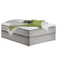 BOXSPRINGBETT 160/220 cm  in Hellgrau  - Hellgrau/Schwarz, Design, Textil (160/220cm) - home24