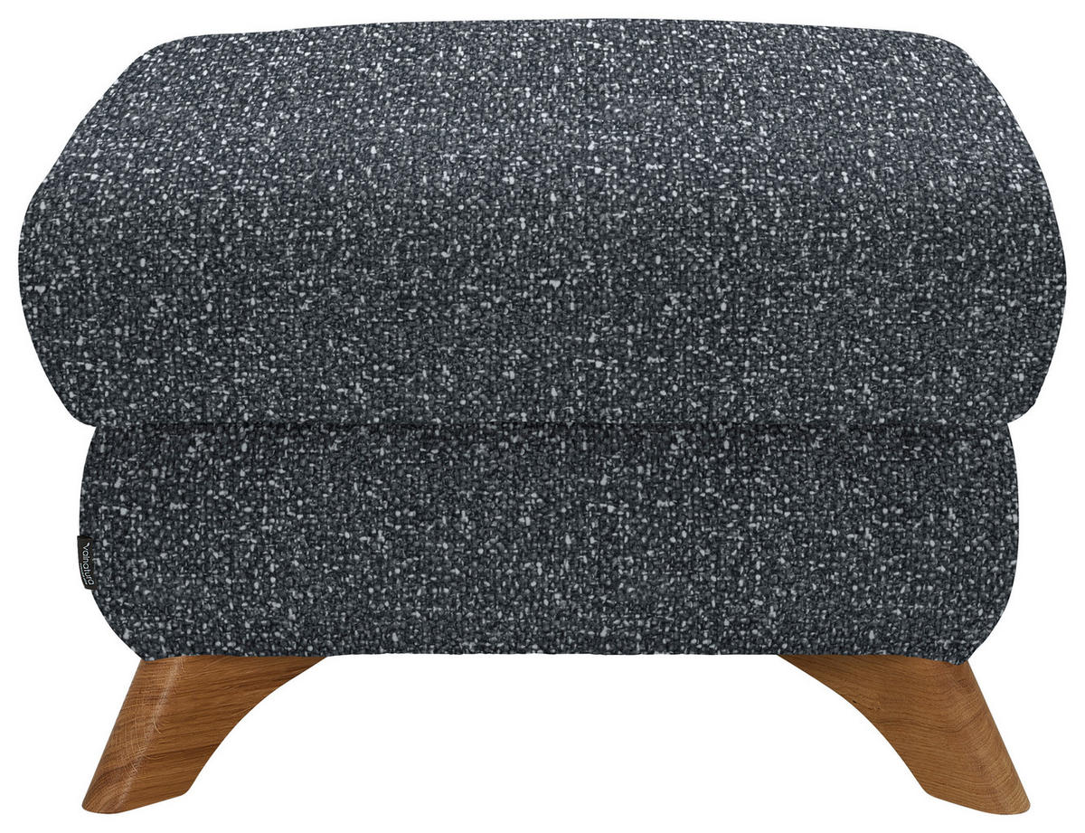 HOCKER in Textil Dunkelgrau  - Eichefarben/Dunkelgrau, Modern, Holz/Textil (65/47/65cm) - Valnatura