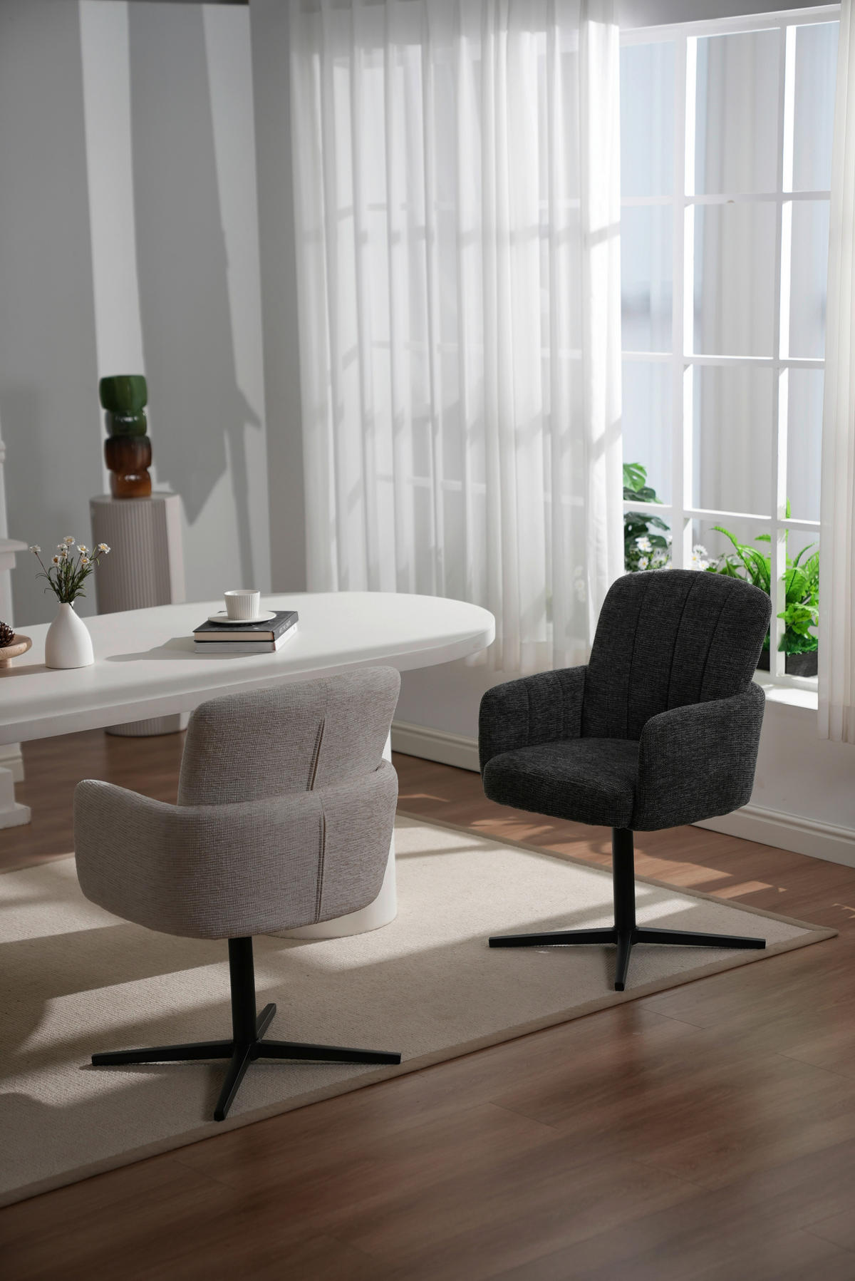 NASLANJAČ, les, kovina, tekstil temno siva  - temno siva/črna, Trendi, kovina/tekstil (58/86/64cm) - Livetastic