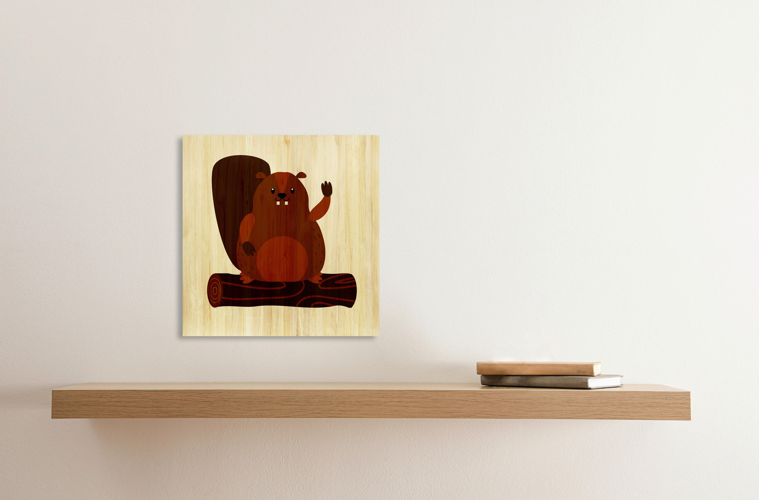 BABYWANDDEKO - Braun, Basics, Holz (30/30/3cm)