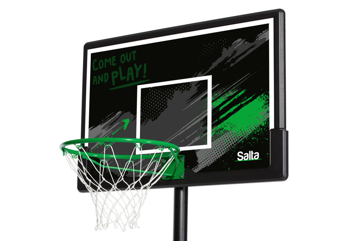 BASKETBALLSTÄNDER - Schwarz/Grün, KONVENTIONELL, Kunststoff/Metall (110/287-362/175cm) - Salta