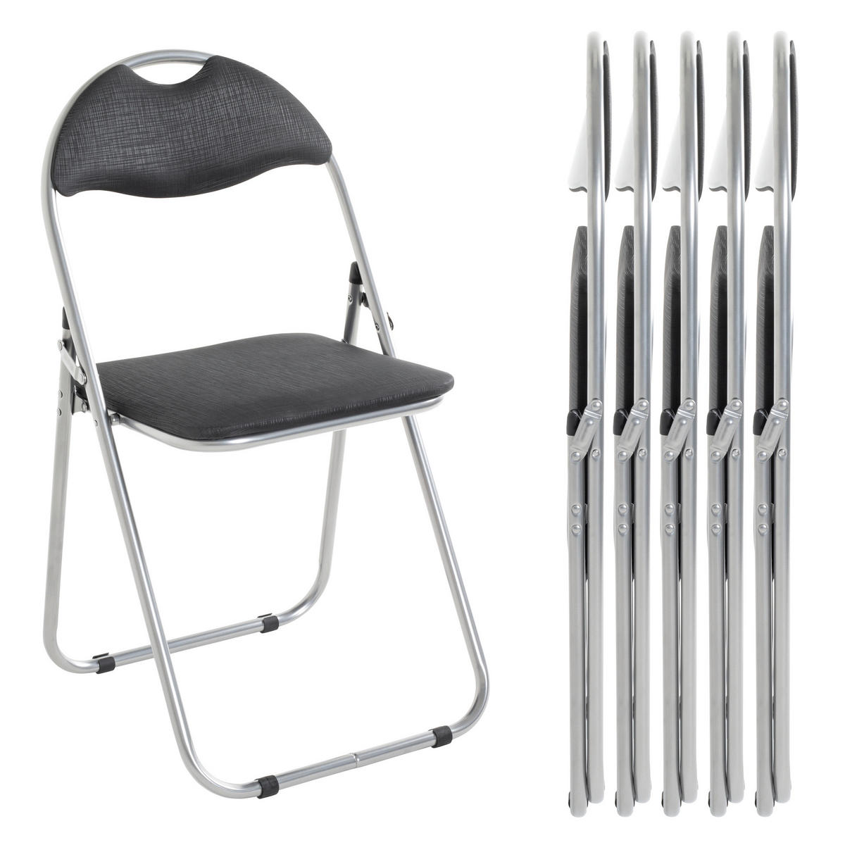 FÄLLSTOL i metall, textil svart, aluminiumfärg  - aluminiumfärg/svart, Design, metall/textil (44/80/47cm) - Best Price