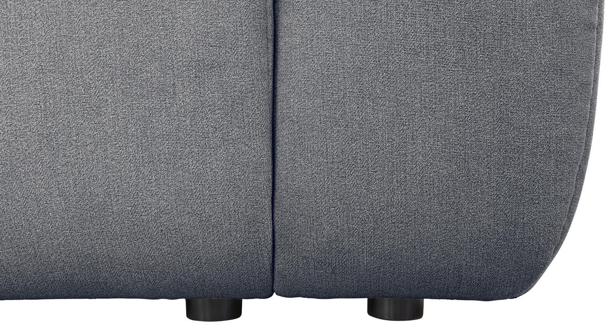 ECKSOFA in Velours Dunkelgrau  168/298 cm  - Dunkelgrau/Schwarz, KONVENTIONELL, Kunststoff/Textil (168/298cm) - Carryhome