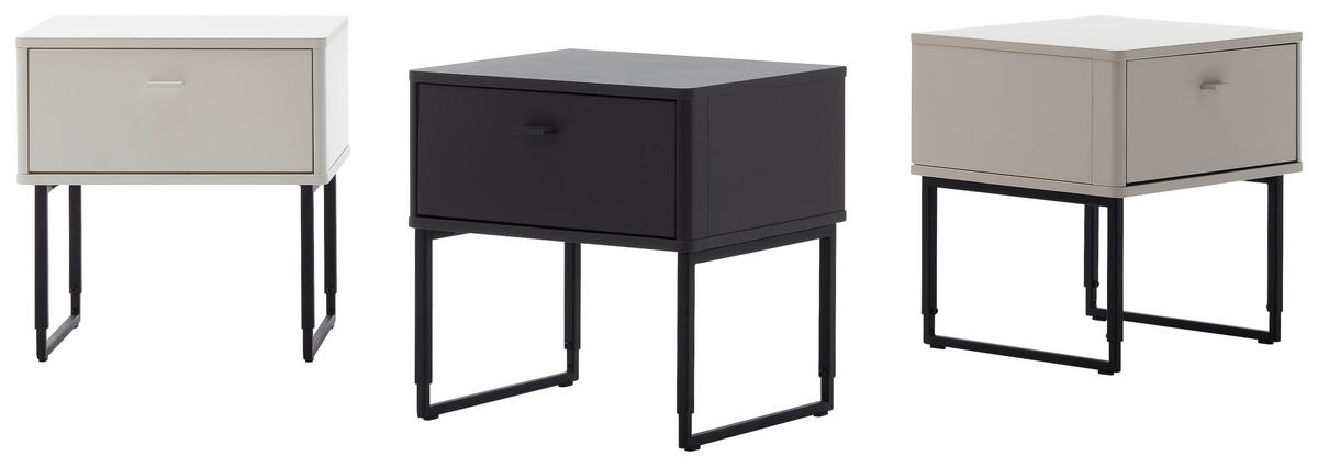 NACHTSCHRANK 54/52/45 cm  - Schieferfarben/Anthrazit, Design, Holzwerkstoff/Metall (54/52/45cm) - Schöner Wohnen
